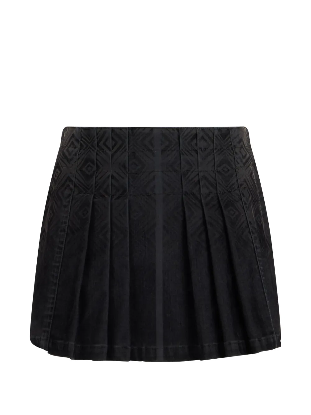 Alberta Ferretti diamond-print pleated mini skirt - Schwarz