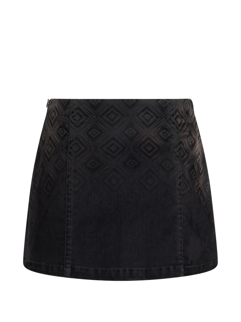 Alberta Ferretti Mini-plooirok met diamantprint Zwart