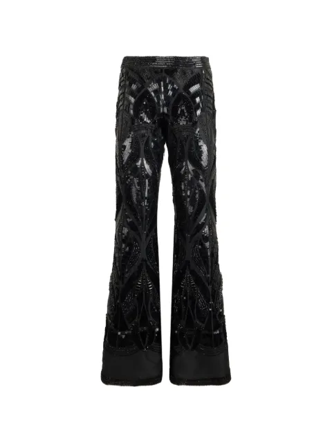 Alberta Ferretti pantalones palazzo con lentejuelas y motivo decorativo