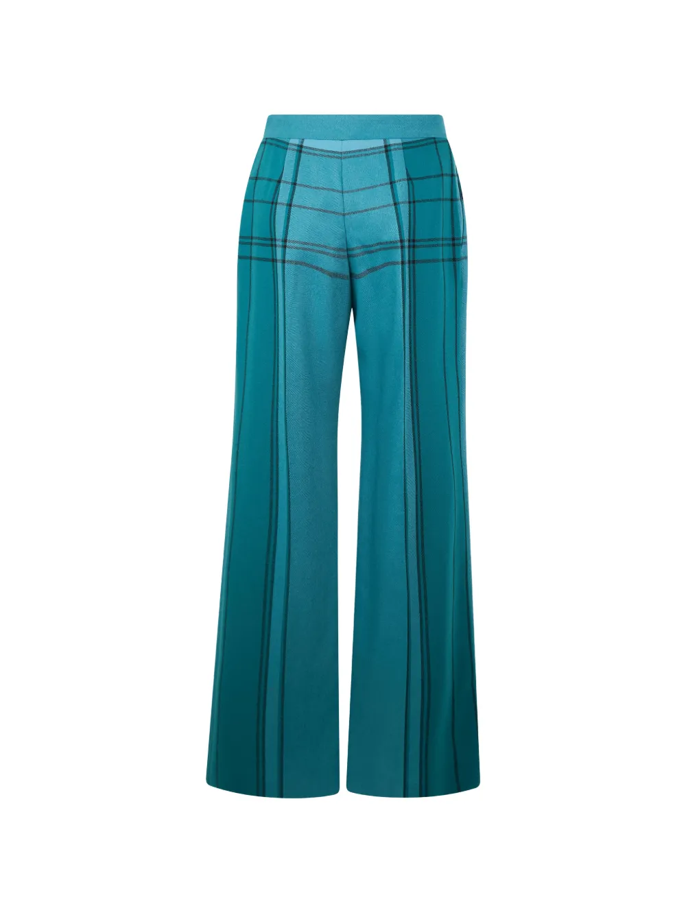 Alberta Ferretti Geruite broek van scheerwol Blauw