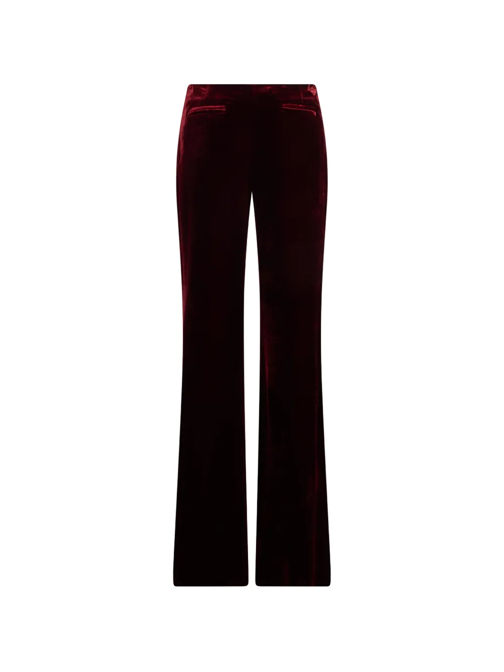 Alberta Ferretti Fluwelen flared broek Rood