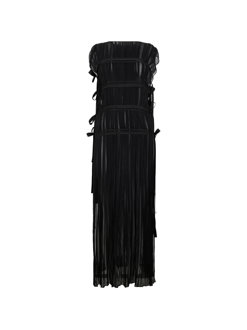 Alberta Ferretti bow-detail maxi dress Zwart