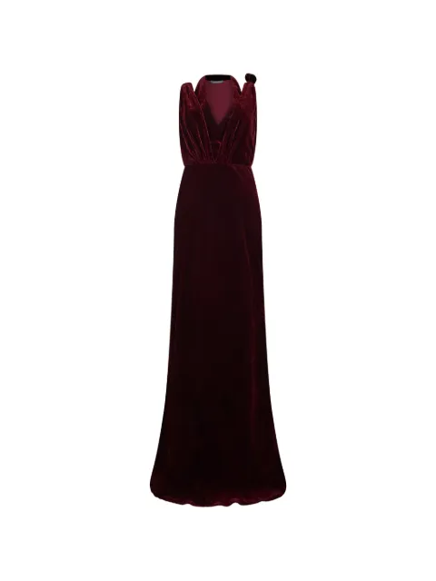 Alberta Ferretti velvet halterneck maxi dress
