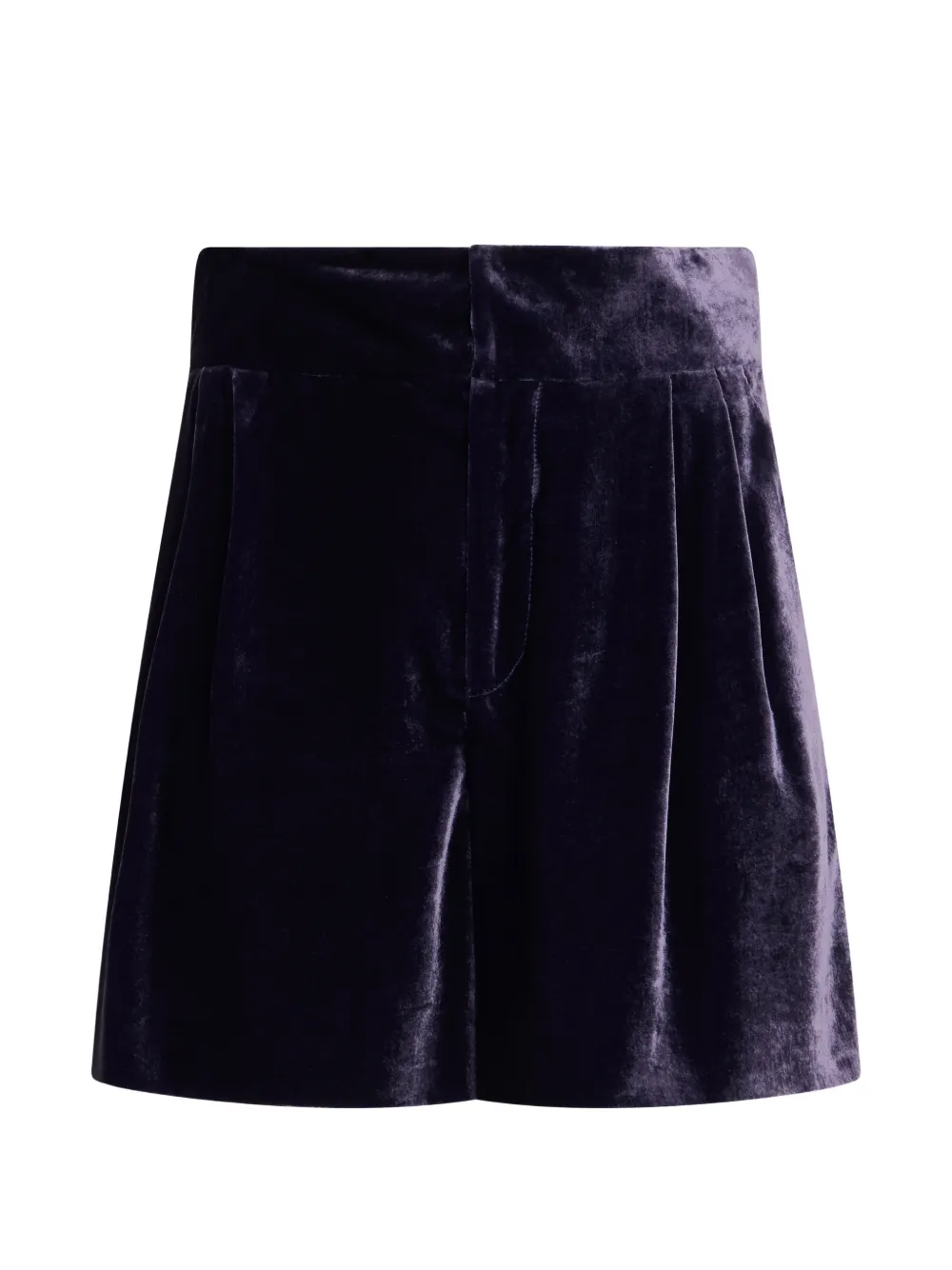 Alberta Ferretti flared velvet shorts - Violett