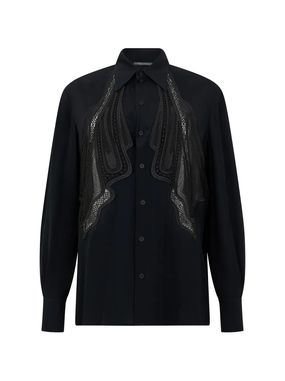 Alberta Ferretti lace-embellished long-sleeved shirt - Schwarz