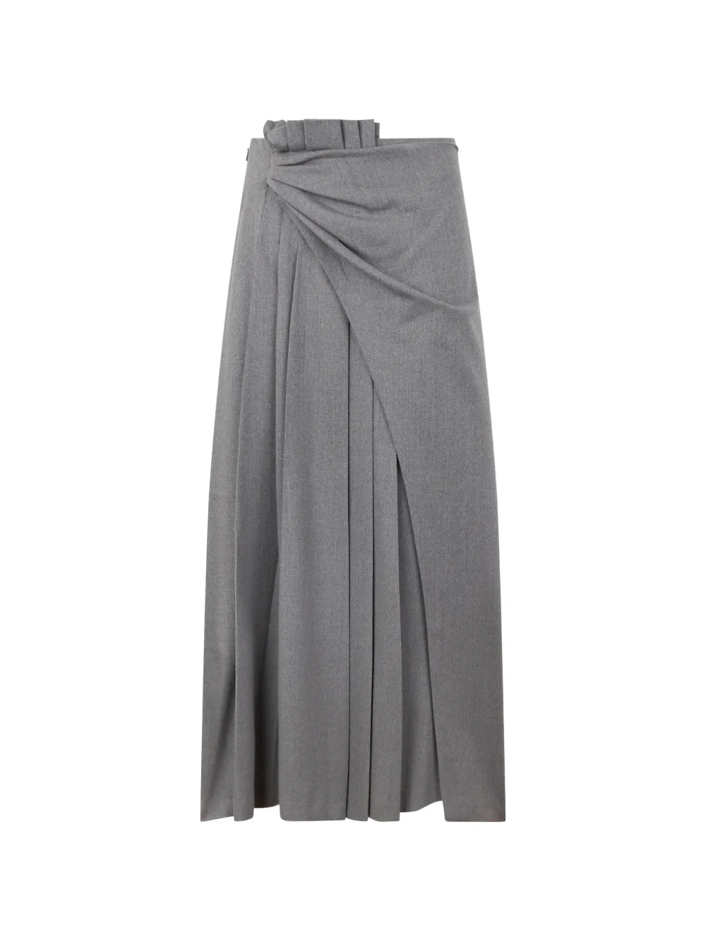 Alberta Ferretti draped pleated maxi skirt - Grau