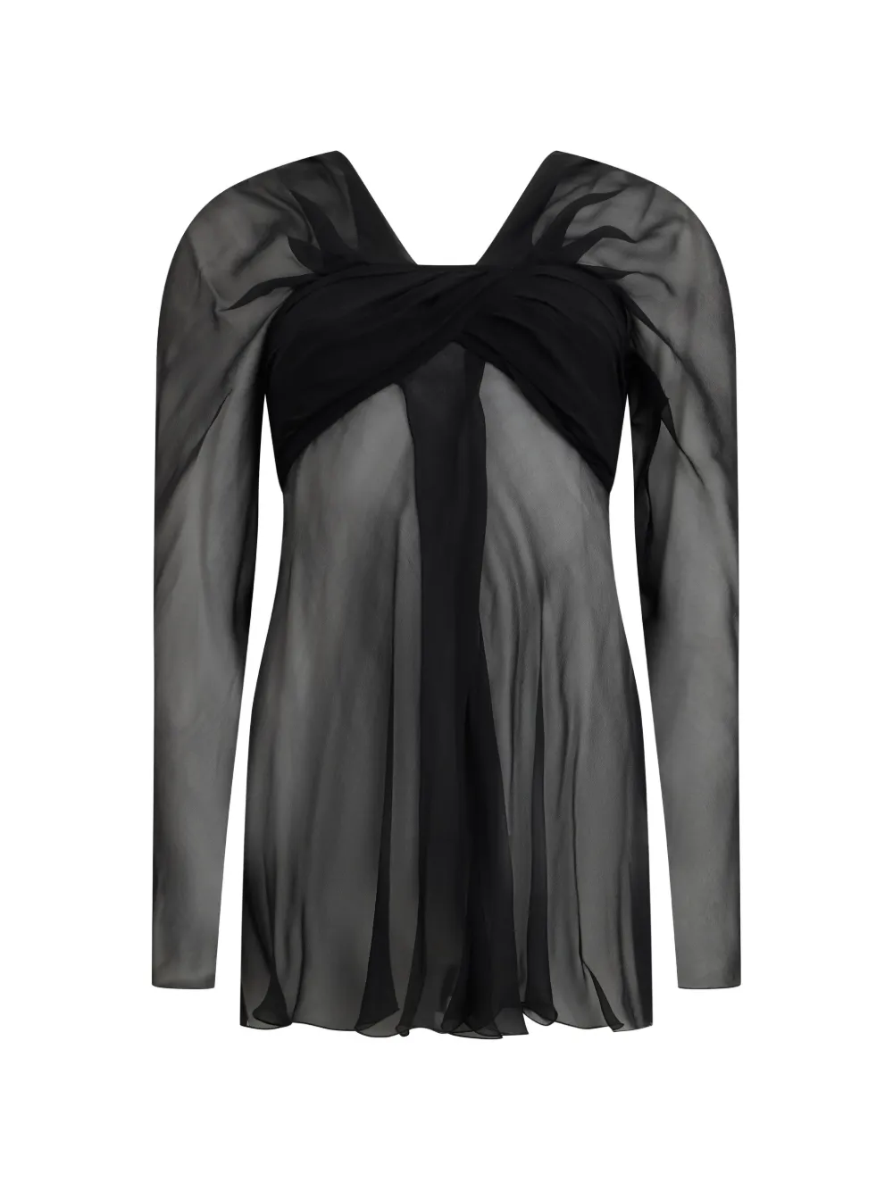 Alberta Ferretti V-neck sheer blouse Zwart