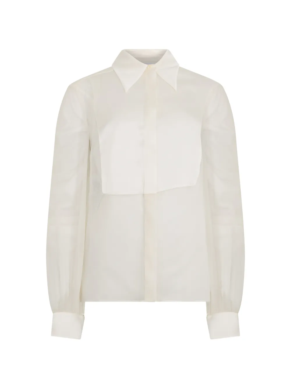Alberta Ferretti bib-detail silk shirt · 40