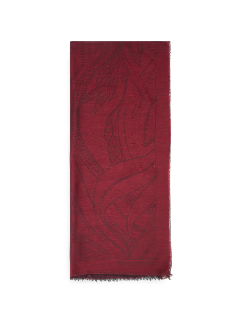 Alberta Ferretti abstract-print frayed scarf - Rot
