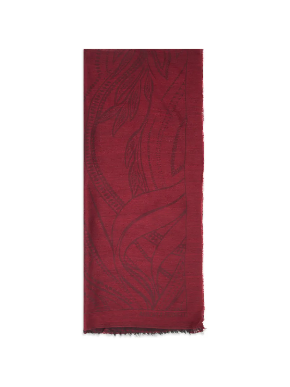 Alberta Ferretti abstract-print frayed scarf - Rosso