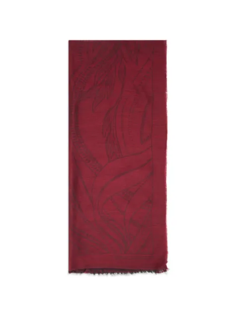 Alberta Ferretti abstract-print frayed scarf
