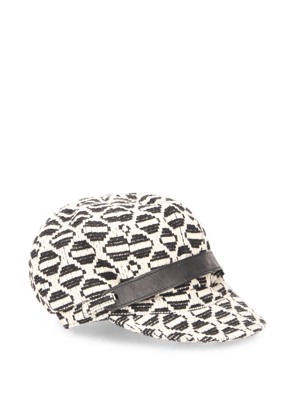 Alberta Ferretti patterned leather-trim cap - Toni neutri