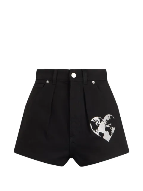 Alberta Ferretti heart-motif pleated shorts