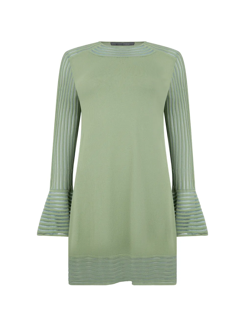 Alberta Ferretti bell-sleeve knitted mini dress - Grün