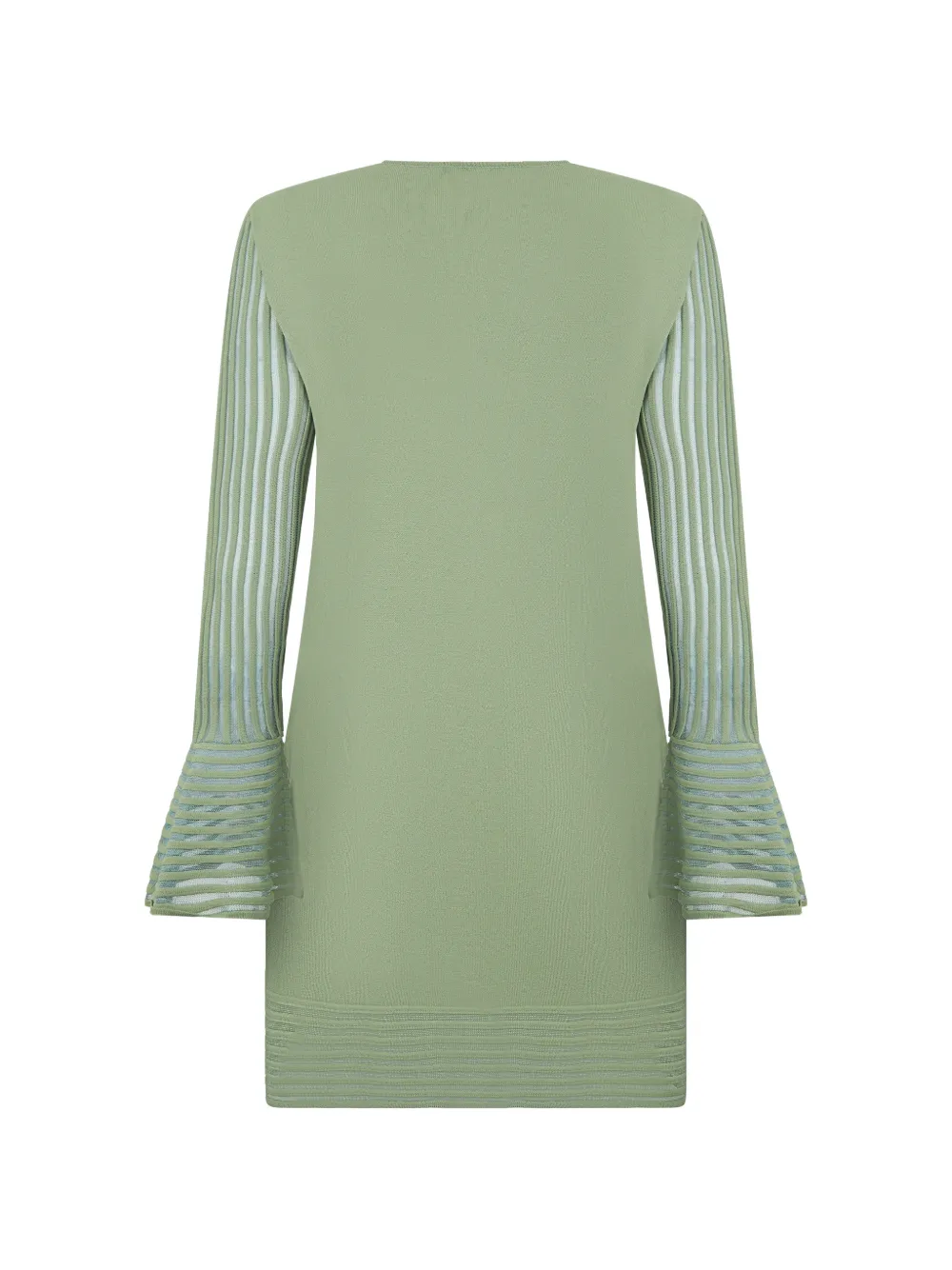 Alberta Ferretti Gebreide mini-jurk met klokmouwen Groen