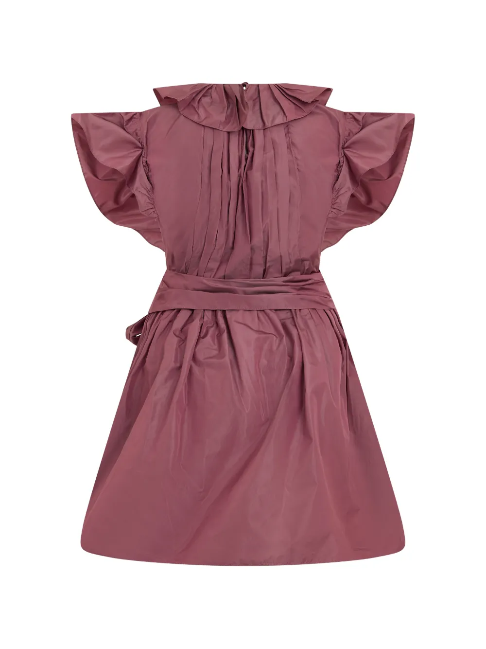 Alberta Ferretti ruffled-collar belted mini dress Roze