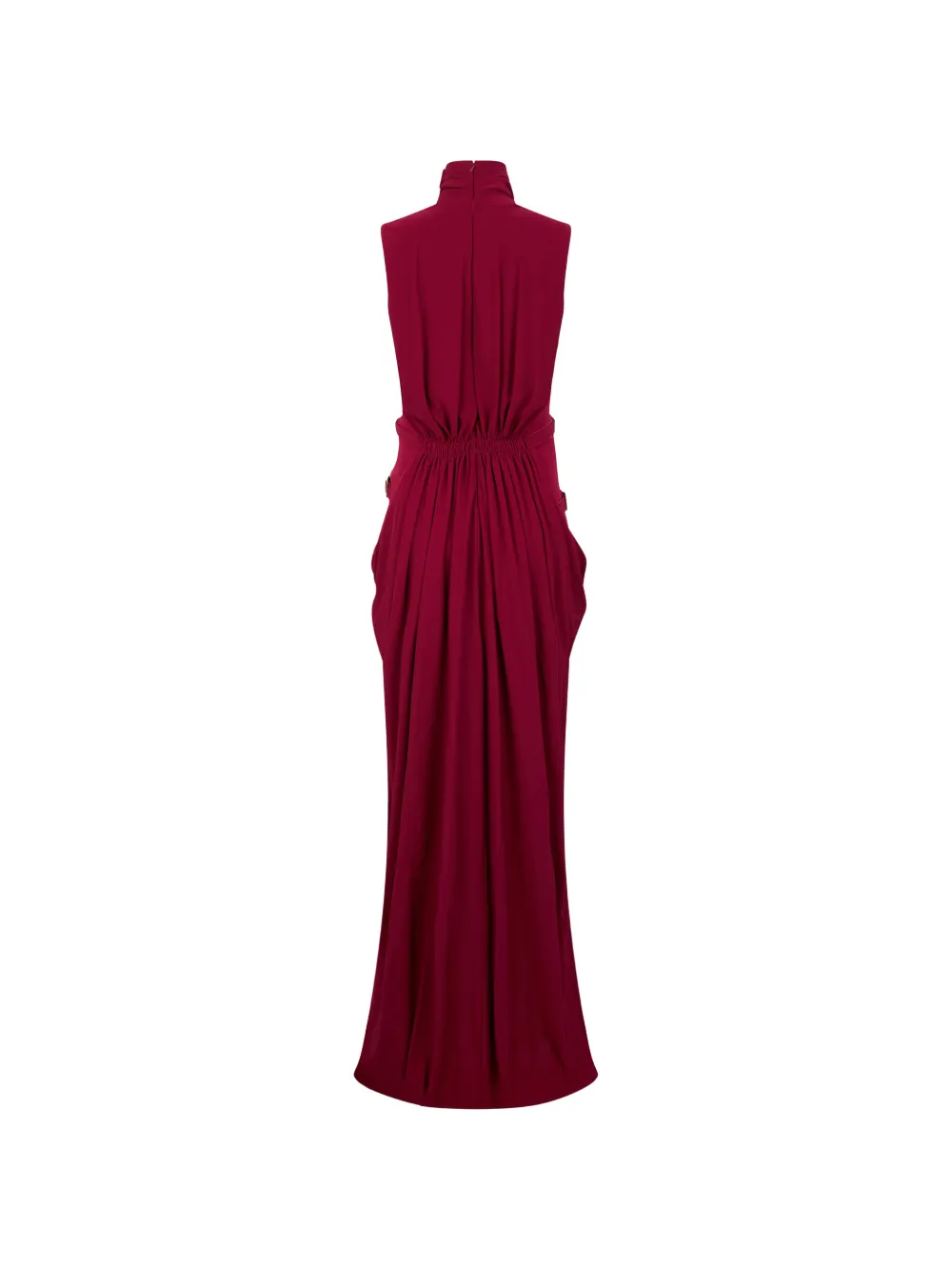 Alberta Ferretti Gedrapeerde jurk met gespdetail Rood