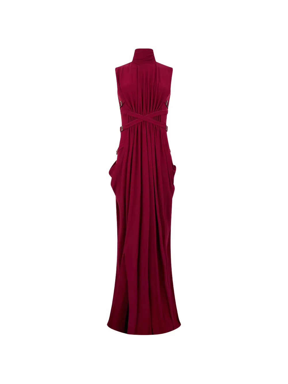 Alberta Ferretti buckle-detail draped maxi dress · 40