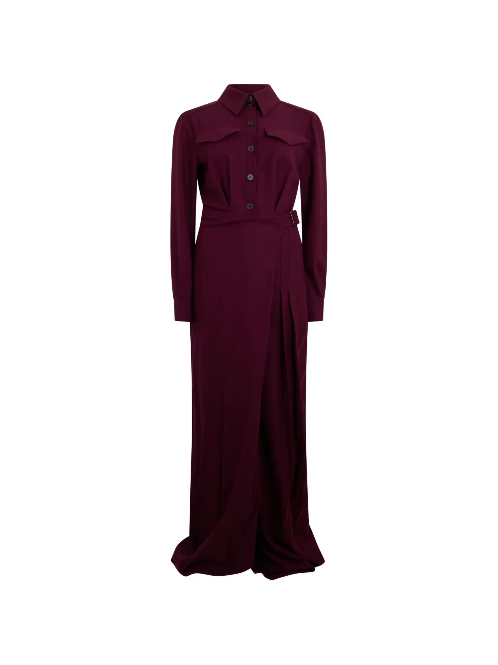 Alberta Ferretti button-up pleated-skirt maxi dress - Violett