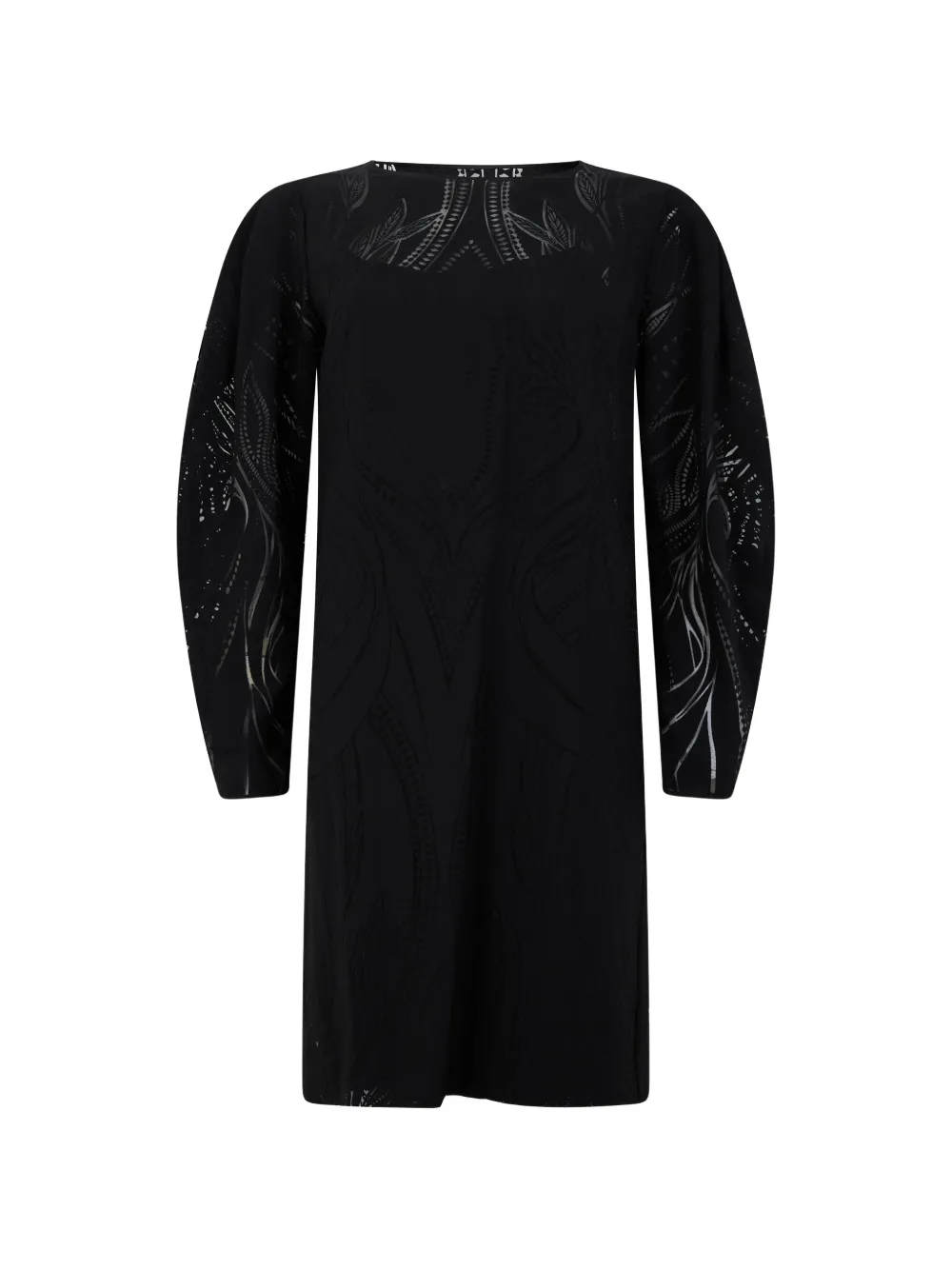 Alberta Ferretti patterned long-sleeve mini dress Zwart