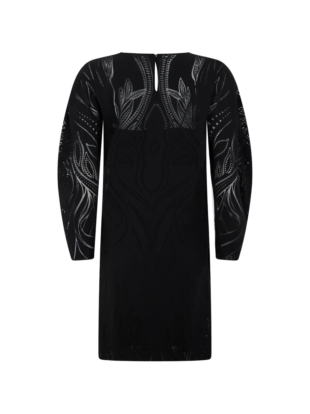 Alberta Ferretti patterned long-sleeve mini dress Zwart