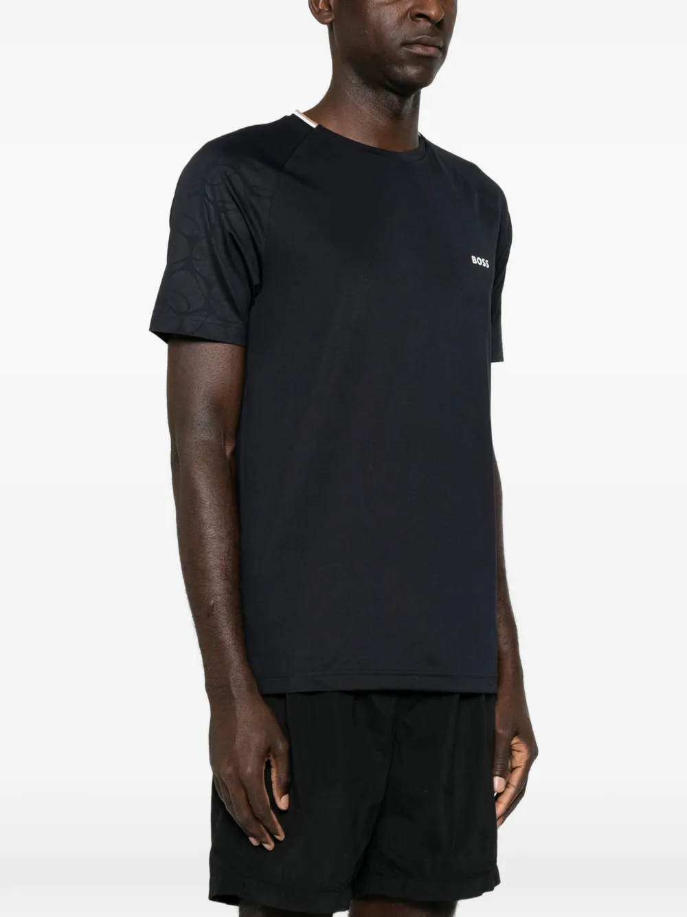 BOSS T-shirt met logoprint Blauw