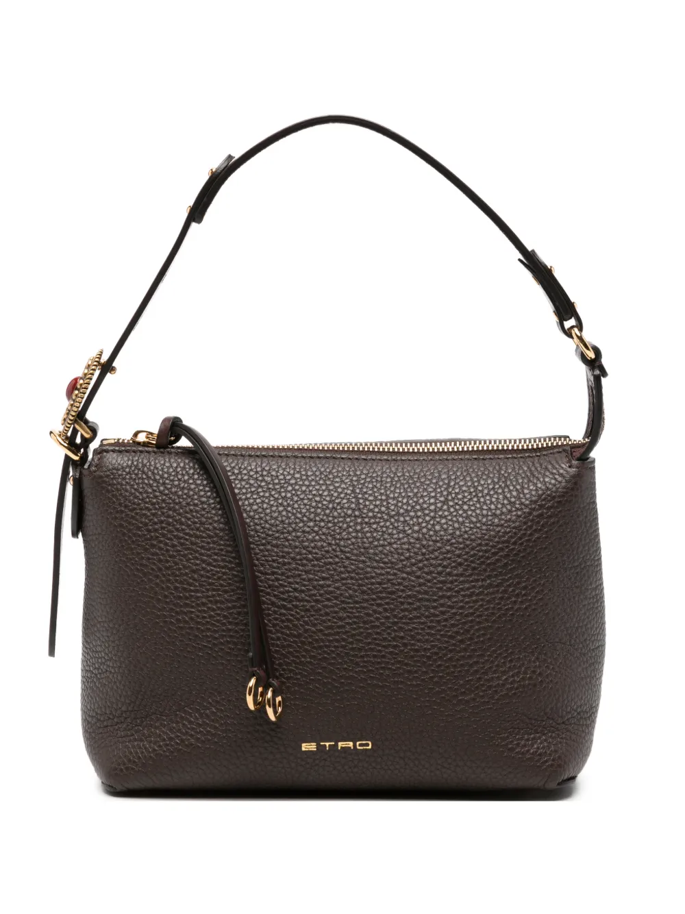 ETRO grainy leather shoulder bag - Marrone