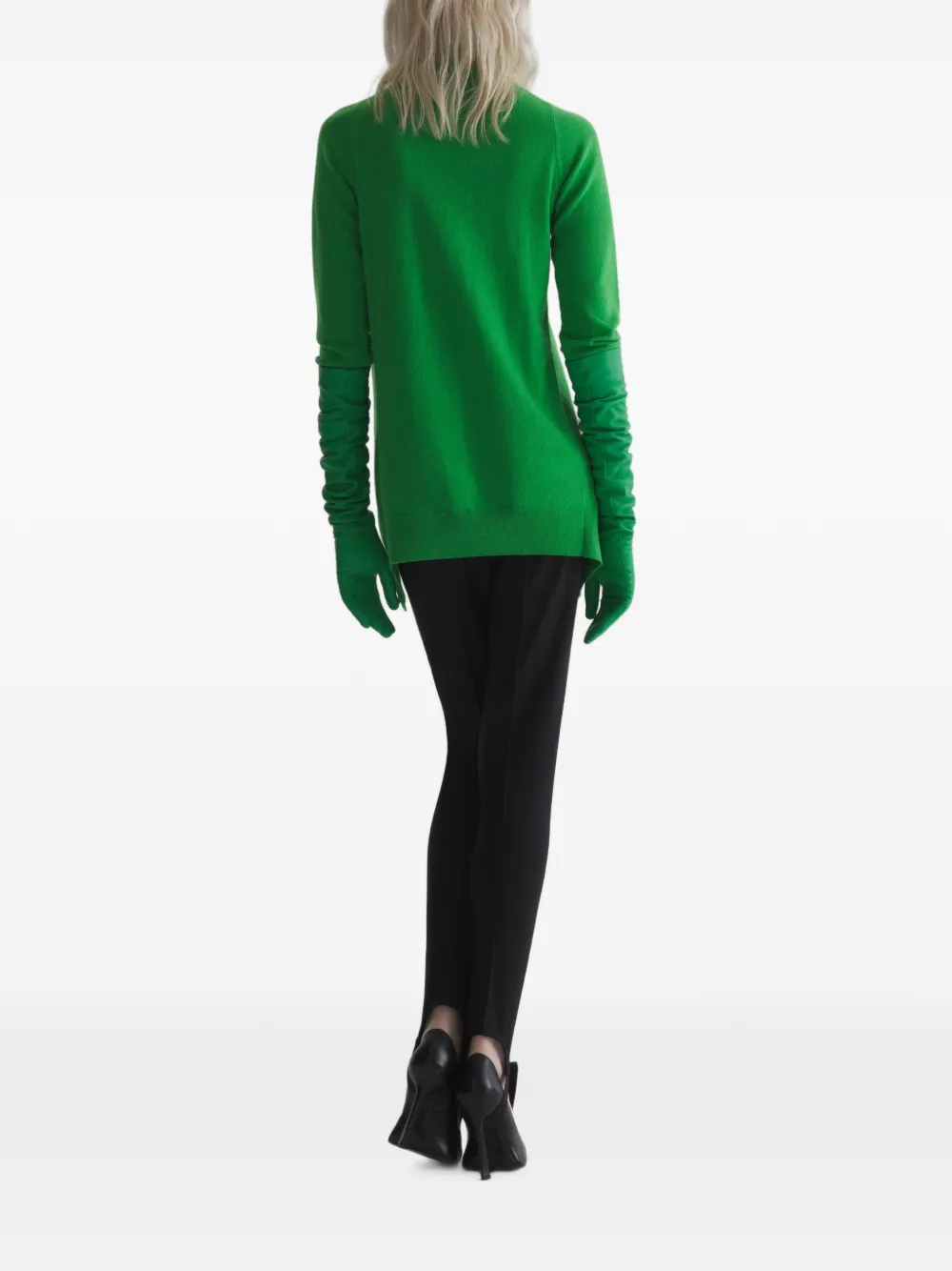 Mugler Cashmere Open Cardigan in Green, view 4