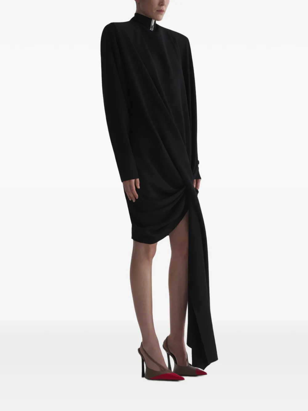 Mugler Cascade boxy jurk Zwart