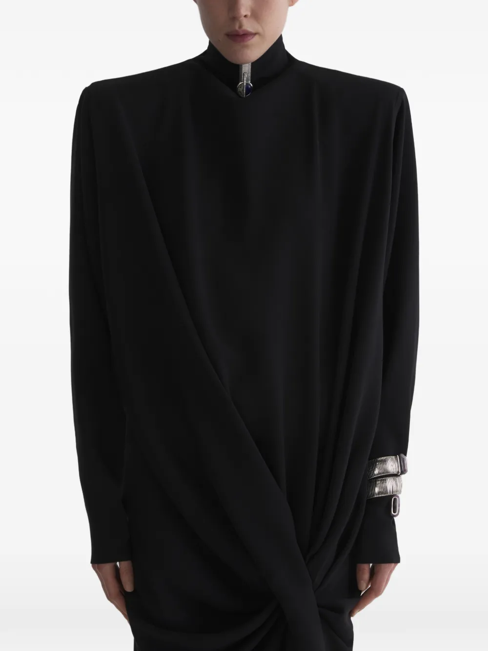 Mugler Cascade boxy jurk Zwart