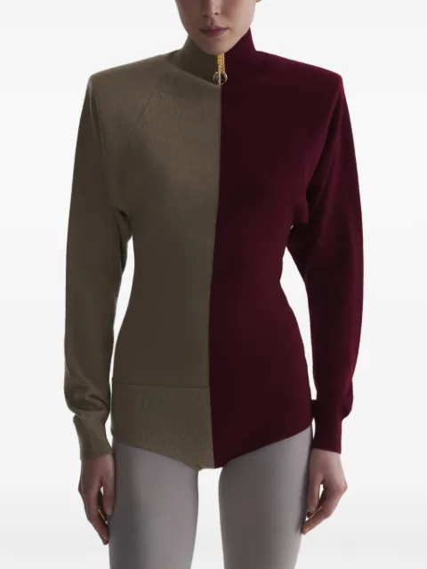 Mugler bi-color cashmere bodysuit