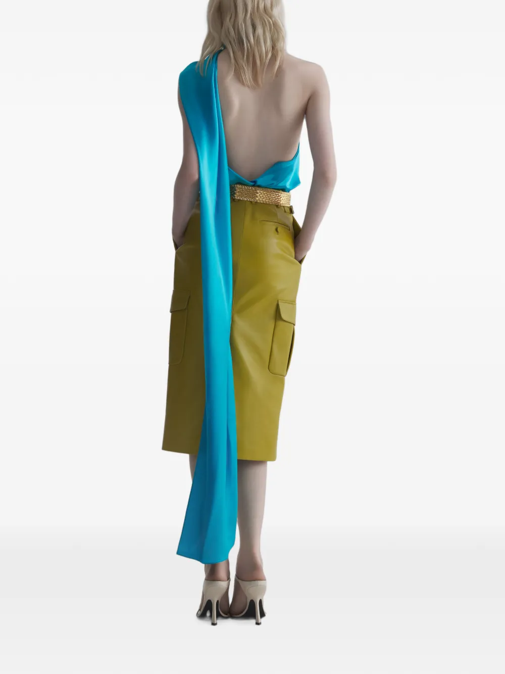 Mugler Sjaaltop met open achterkant Blauw