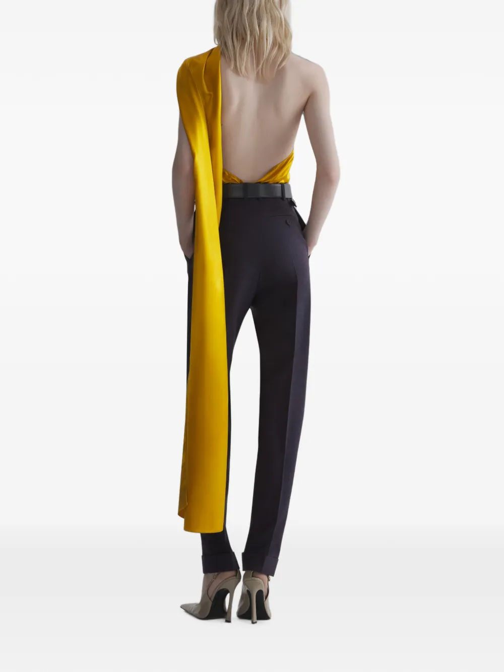 Mugler Sjaaltop met open achterkant Geel