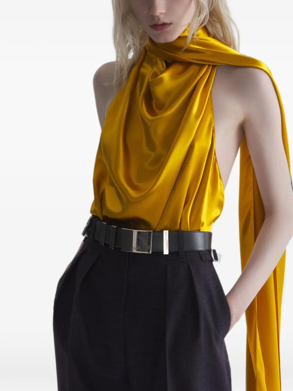 Mugler Sjaaltop met open achterkant Geel