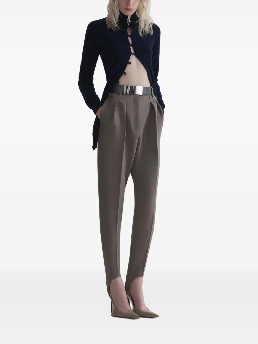 Mugler Cardigan aperto in cashmere - Blu