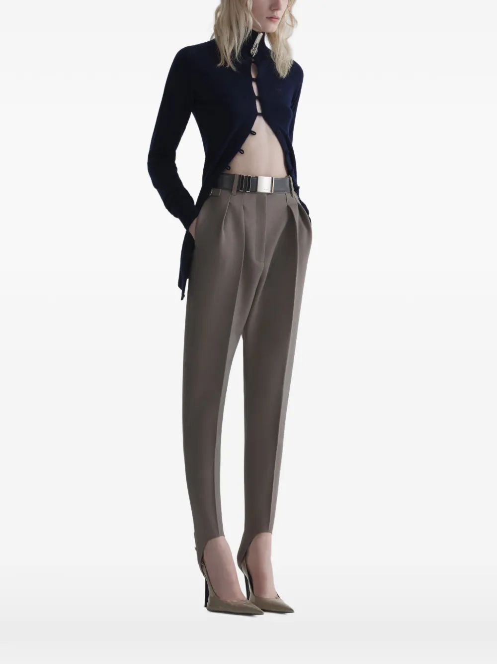Mugler Open vest van kasjmier Blauw