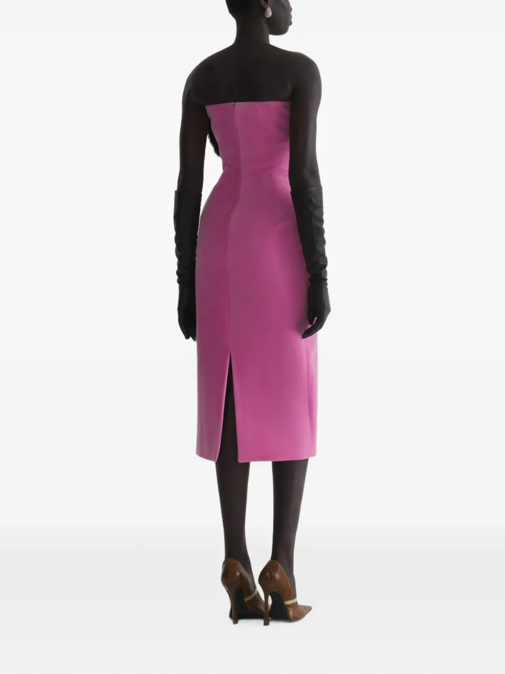Mugler Fluwelen bustier-jurk Roze