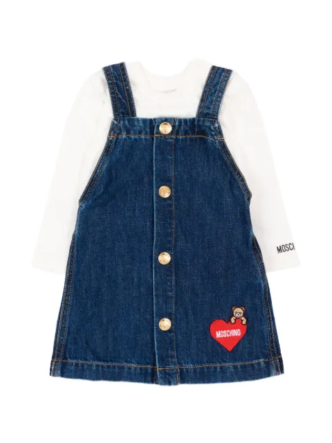 Moschino Kids logo-patch dress