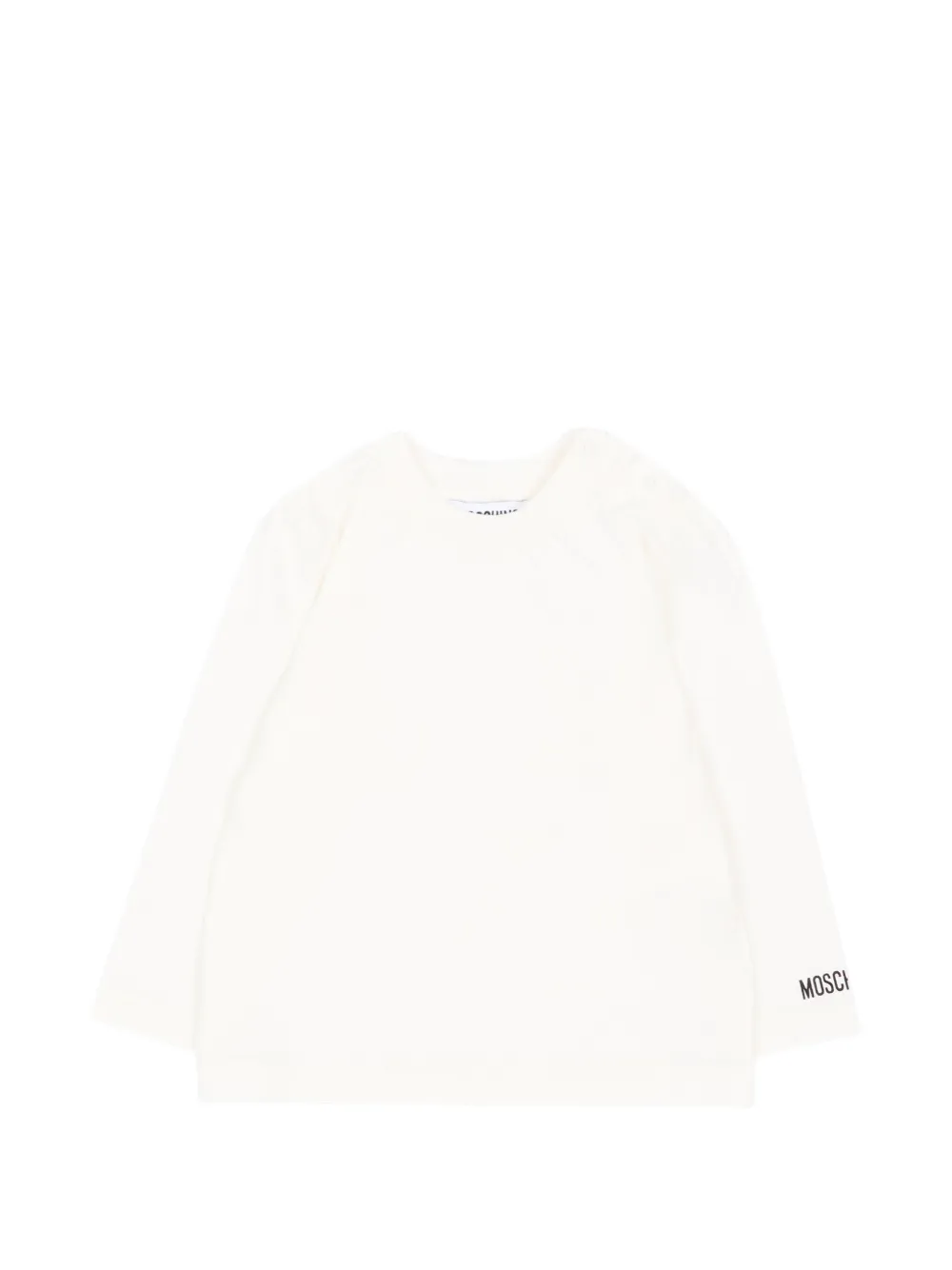 Moschino Kids Pinafore jurk en T-shirt met knopen Blauw