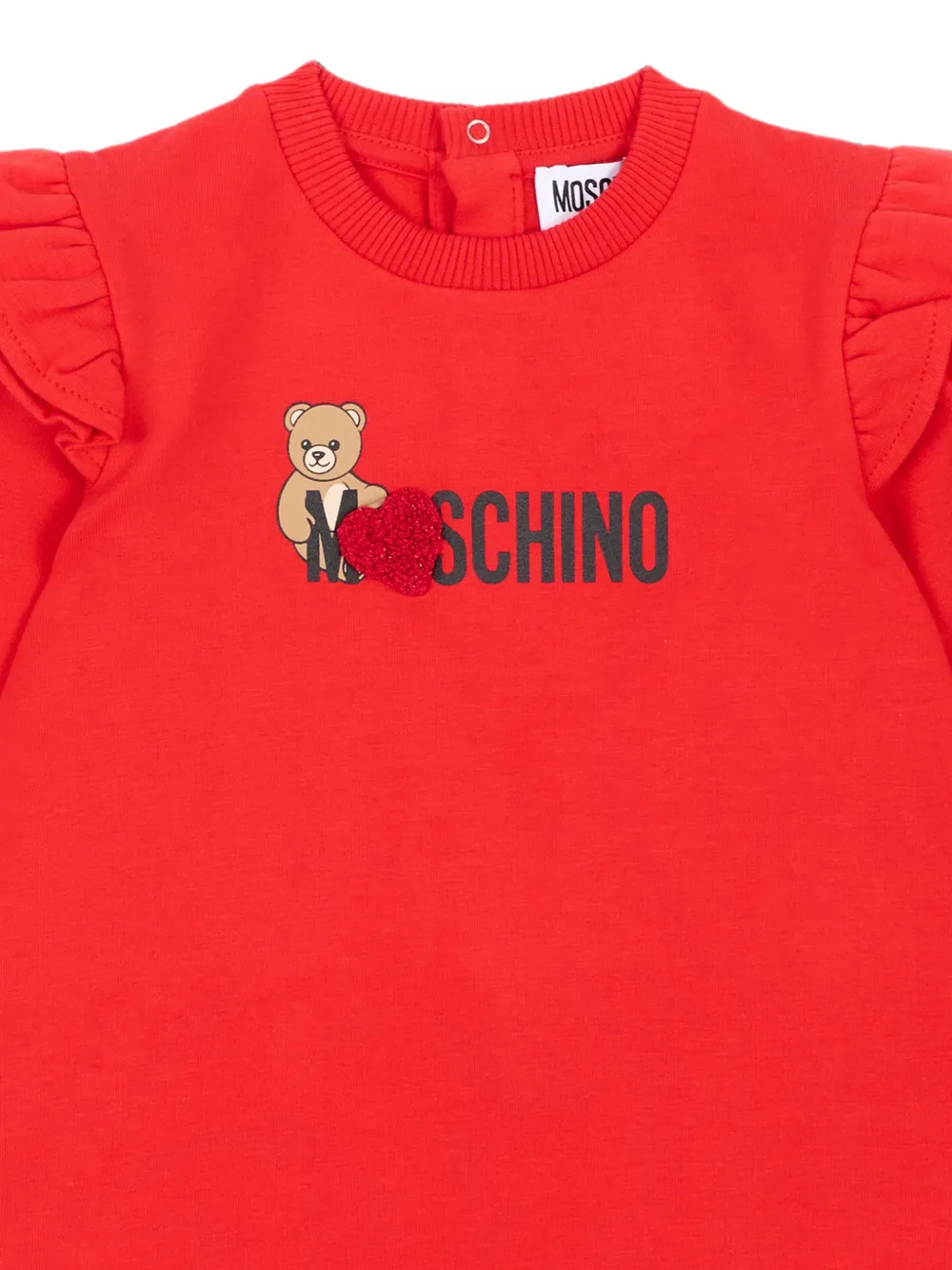 Moschino Kids Jurk met teddybeerprint Rood