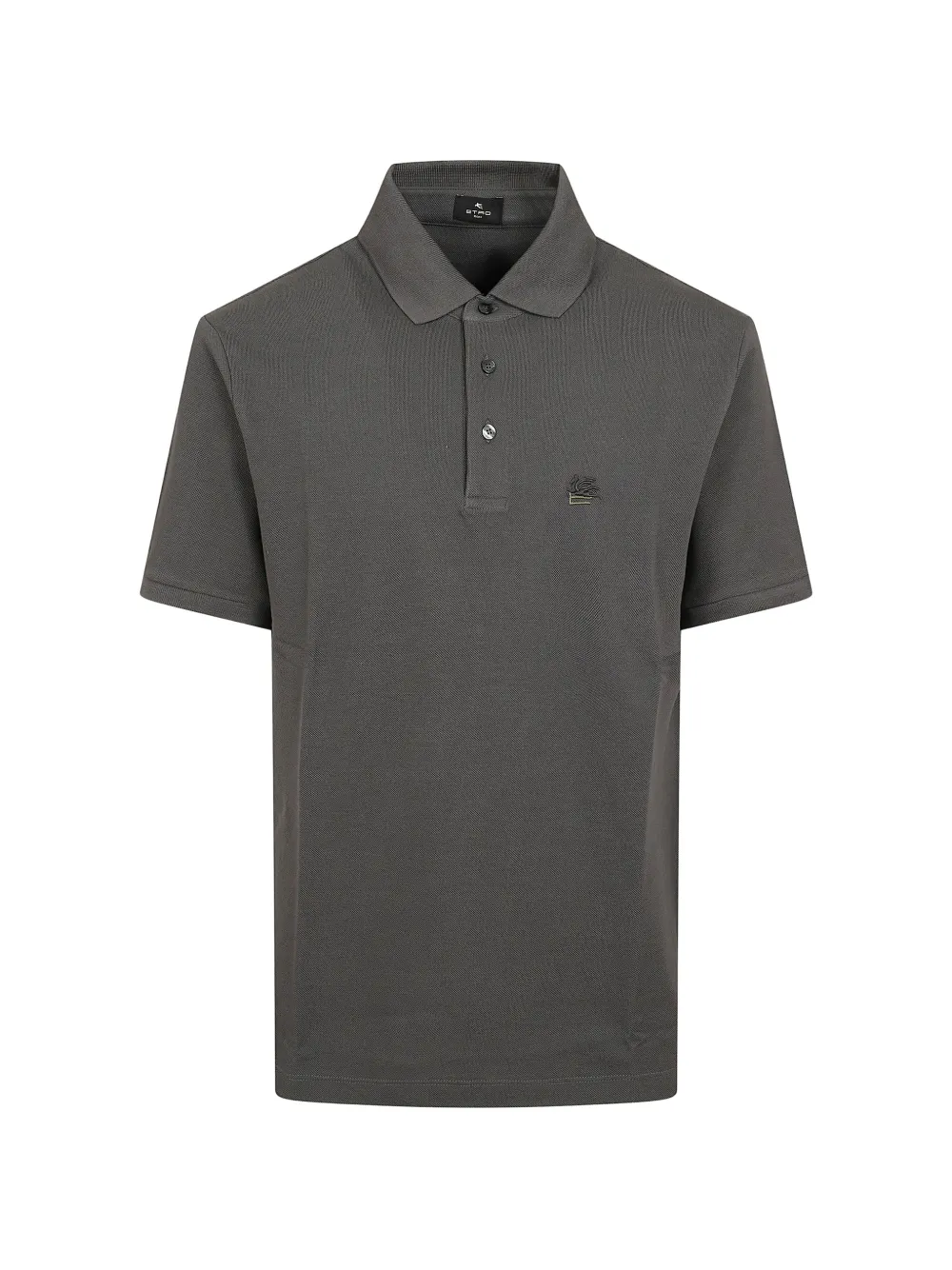 ETRO logo-embroidered piqué polo shirt - Grigio