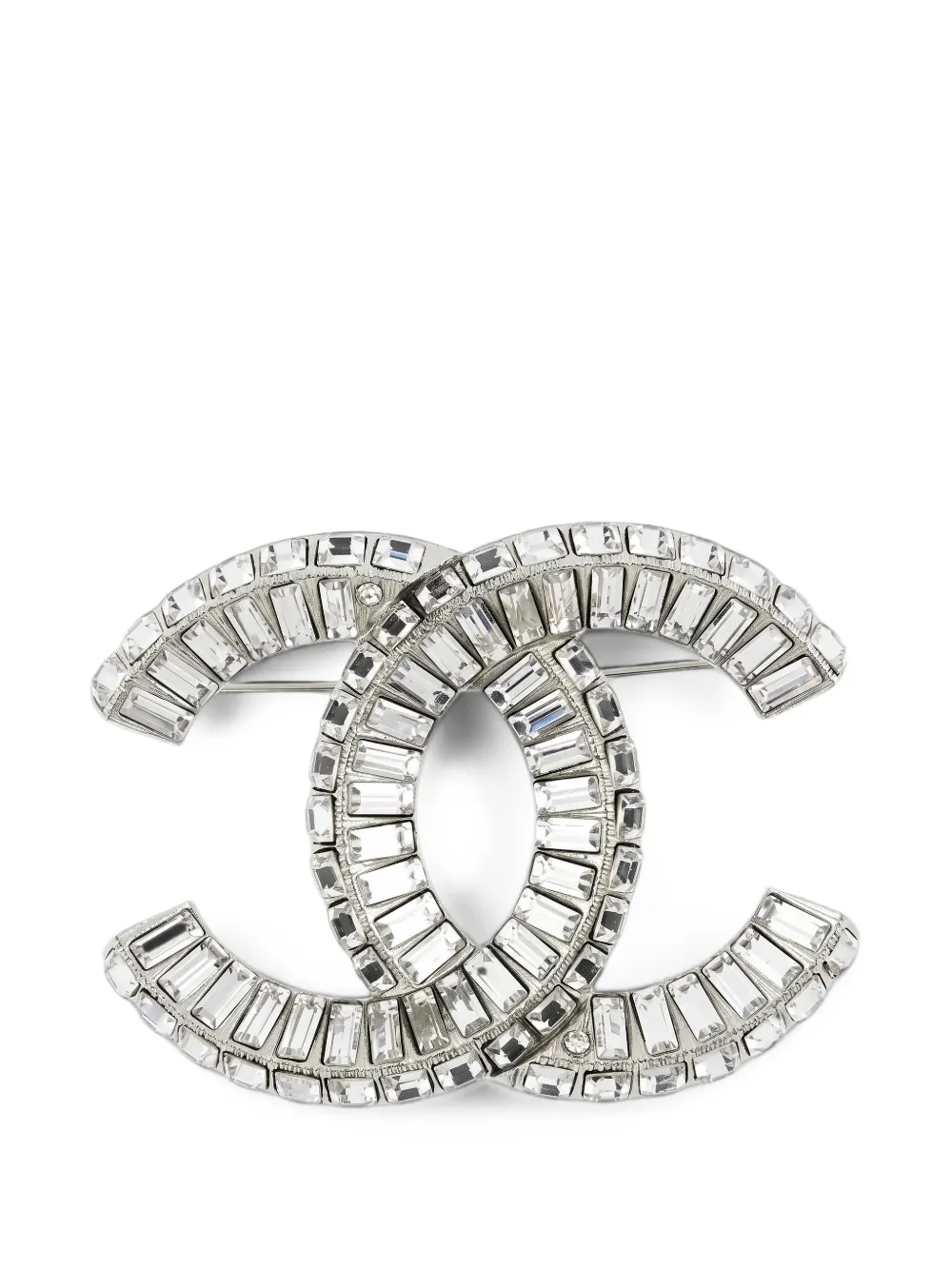 CHANEL Pre-Owned Spilla CC con cristalli - Argento