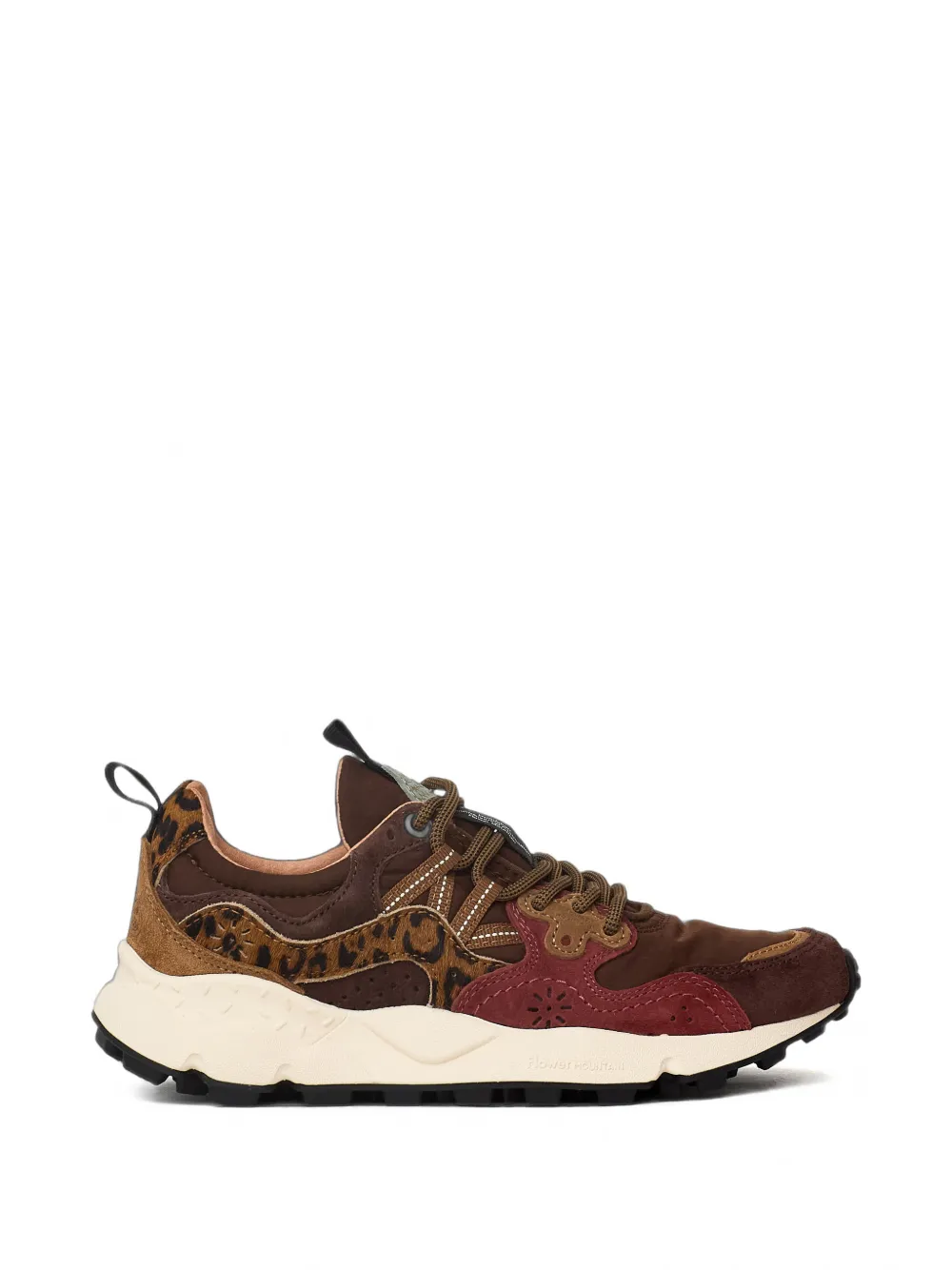 FLOWER MOUNTAIN Yamano 3 Unit leopard-print panel sneakers