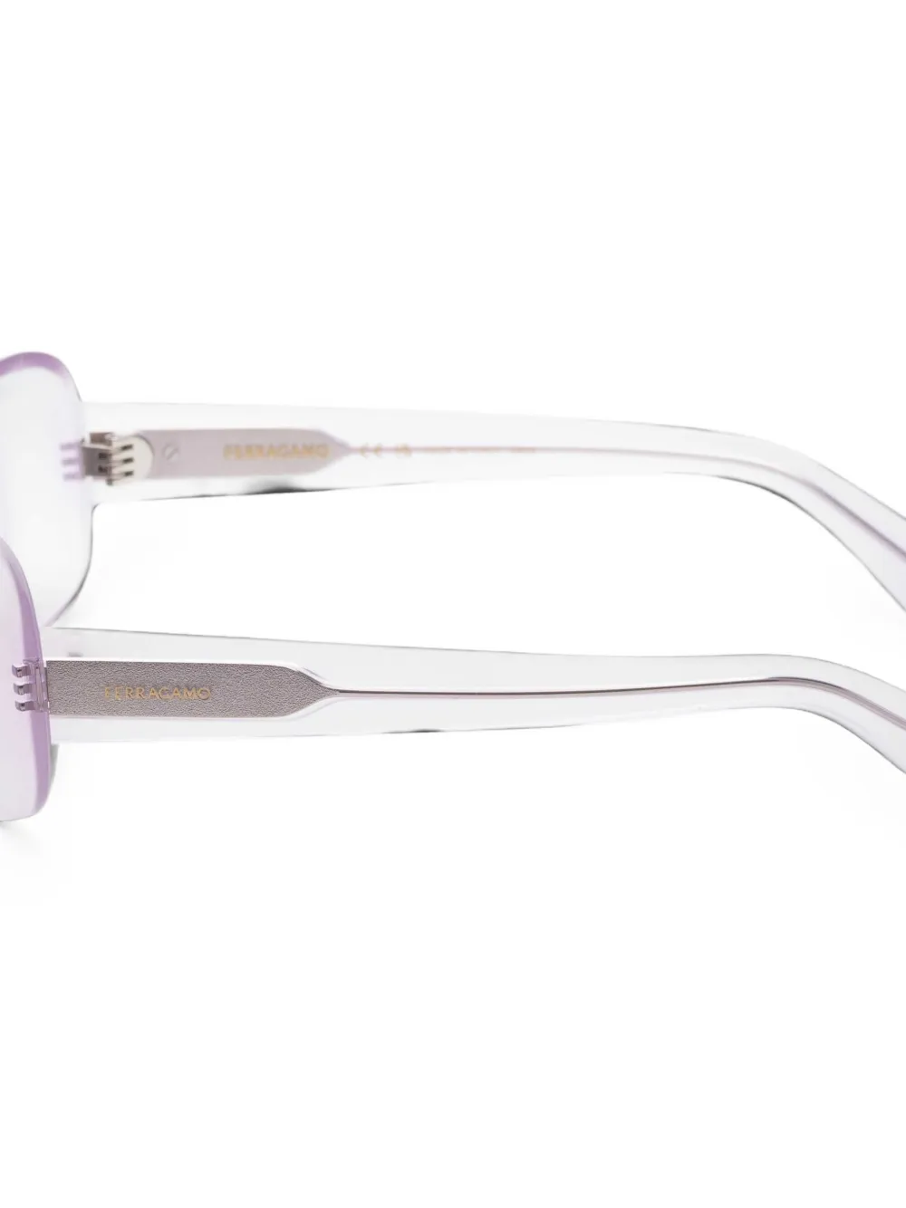 Ferragamo Eyewear Zonnebril met rechthoekig montuur Paars