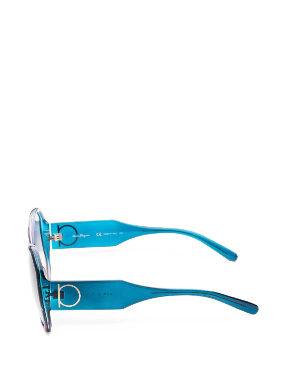 Ferragamo Eyewear Zonnebril met geometrisch montuur en Gancini-detail Blauw