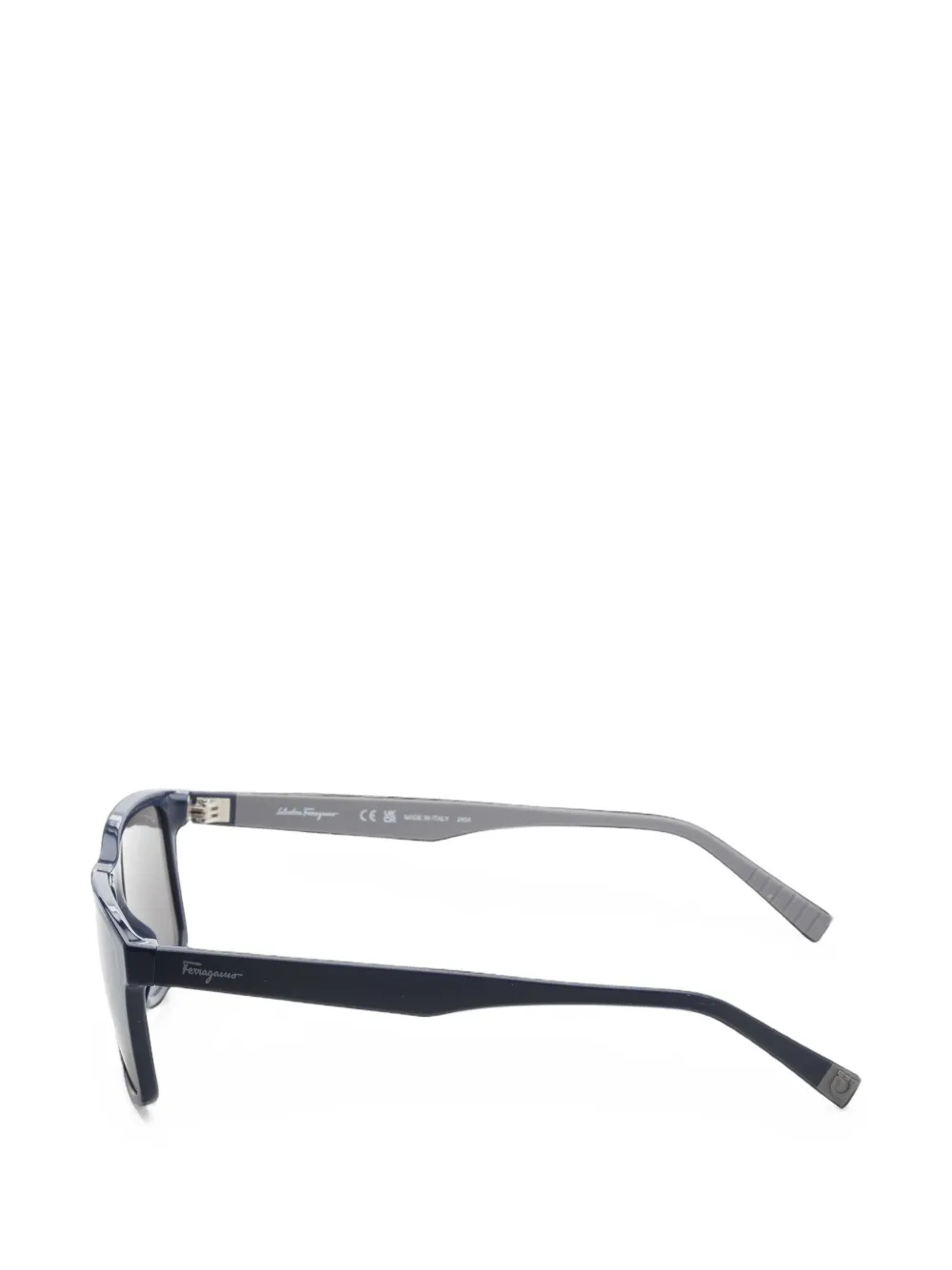 Ferragamo Eyewear Zonnebril met rechthoekig montuur Blauw