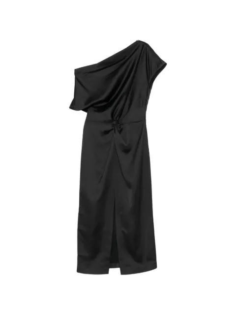 IMPERIAL one-shoulder twist-detail midi dress