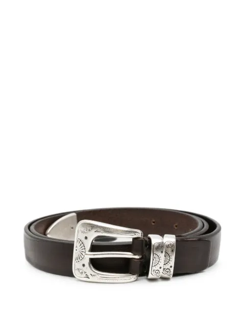ERALDO engraved-buckle leather belt