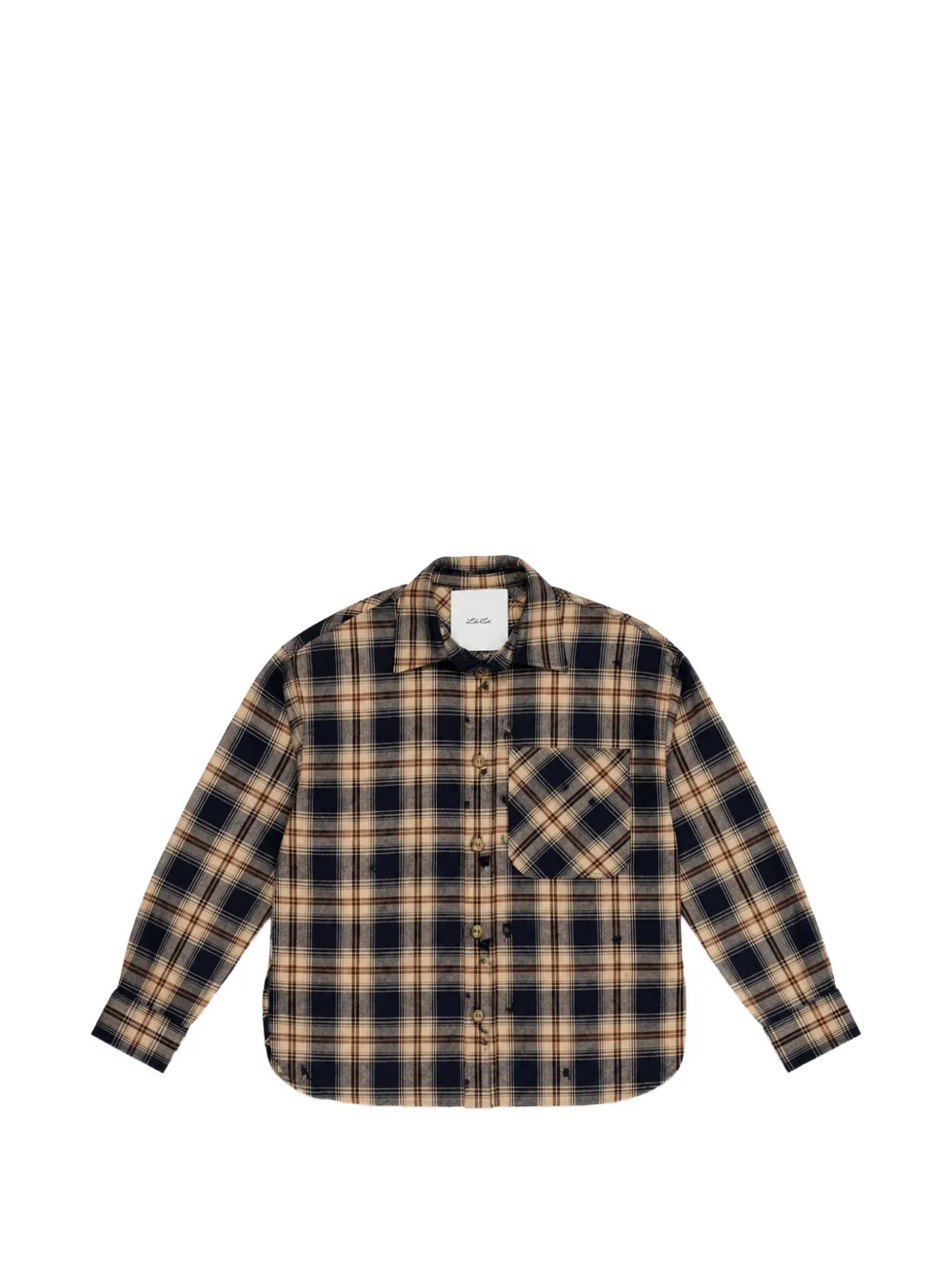 Miss Grant Kids distressed checked shirt - Gelb