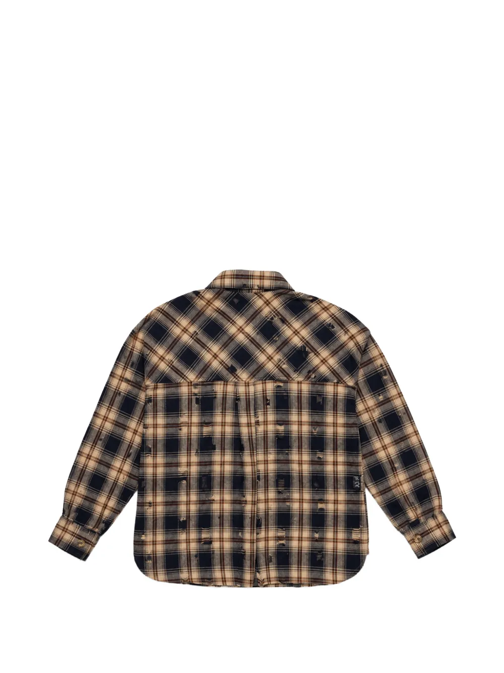 Miss Grant Kids Gerafeld geruit shirt Geel